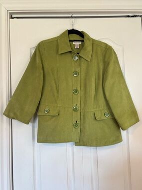 Vintage Northern Reflections Olive Green Faux Suede Jacket